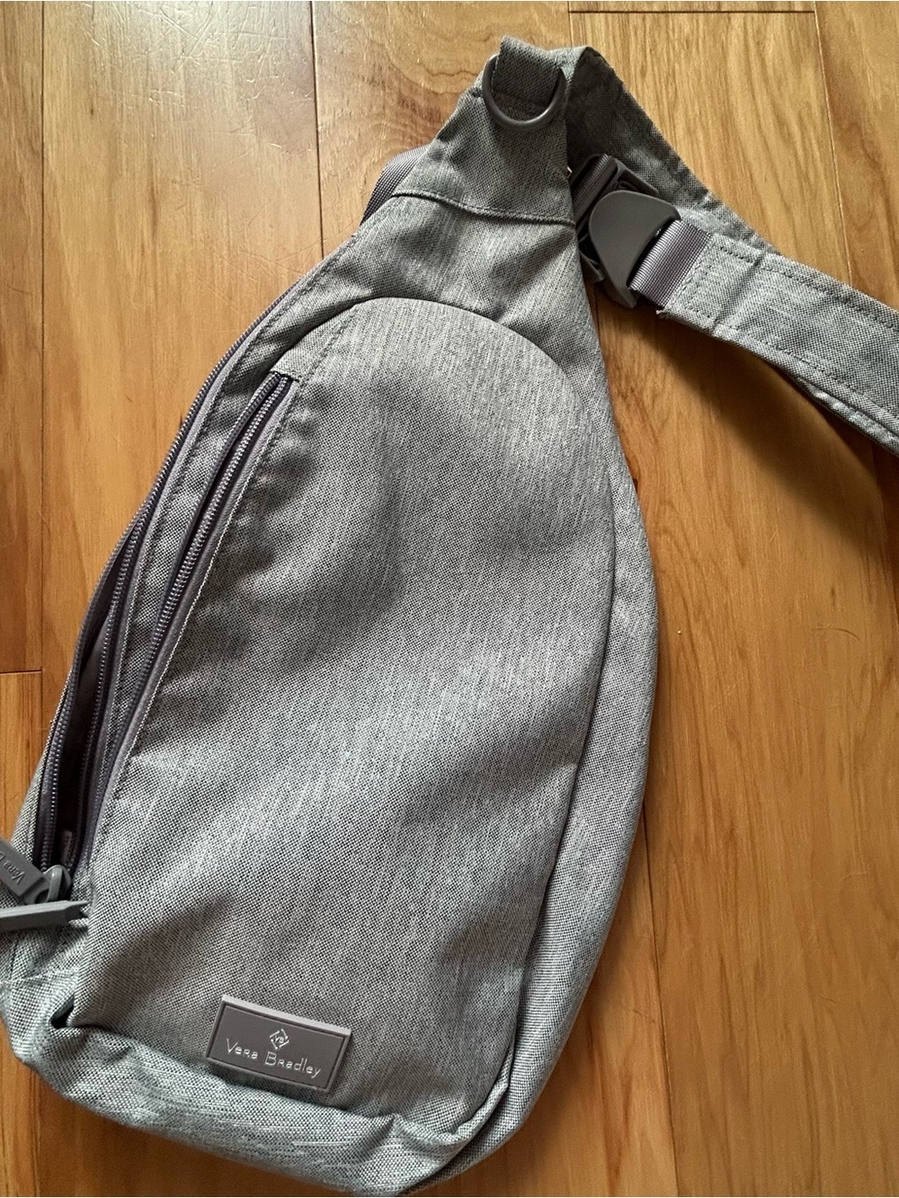 Vera Bradley Heather Gray Sling Backpack with Floral Print Interior